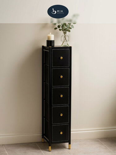 Изображение товара Комод Нирита узкий 5 ящиков, Чёрный