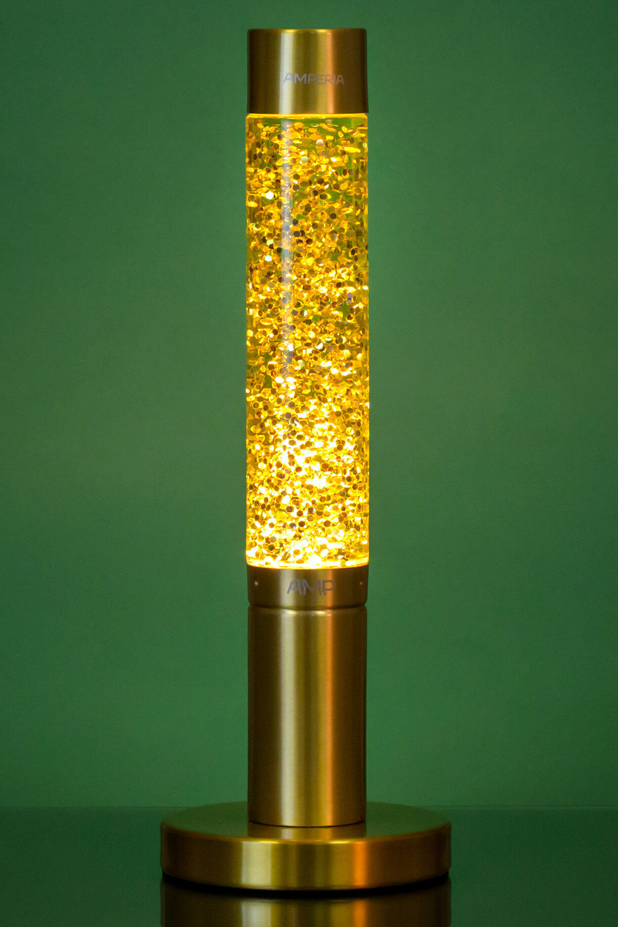 Лава лампа Amperia Slim Gold Сияние (глиттер) (39 см) - фотография № 2