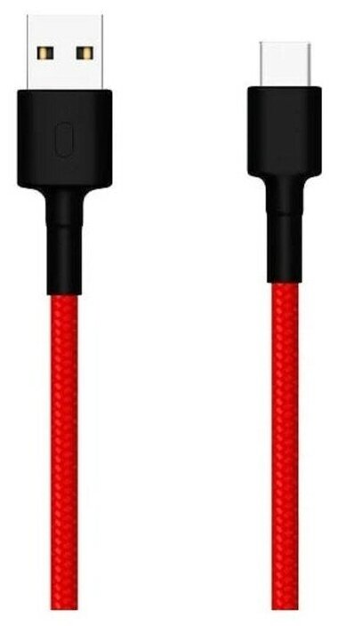 Кабель Xiaomi Mi Braided (SJV4110GL), Type-C - USB, 1 м, нейлоновая оплетка, красный