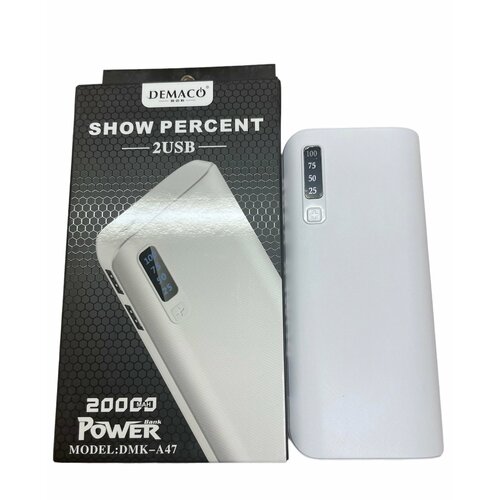 Powerbank внешний аккумулятор Demaco А47 20000 mAh белый 99900₽