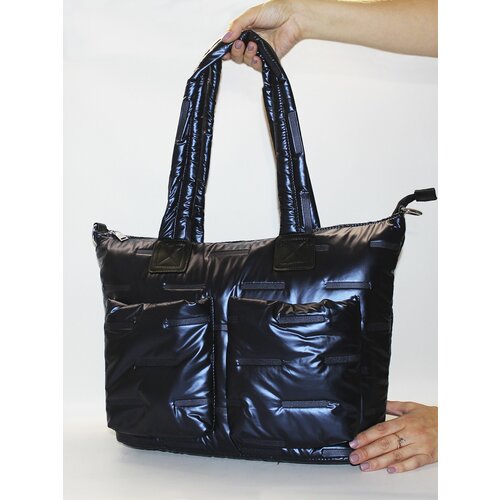 фото Сумка шоппер классическая, вмещает а4, внутренний карман, регулируемый ремень, синий bagstory