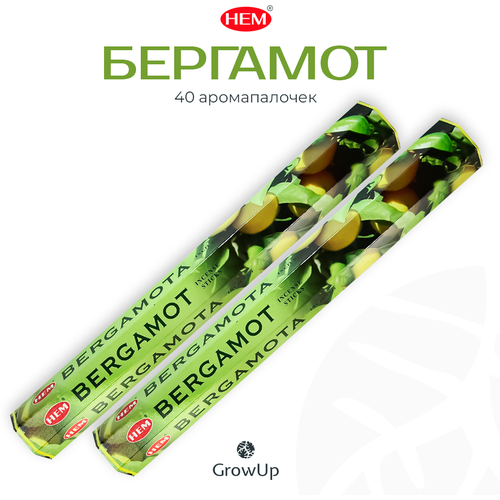 HEM Бергамот - 2 упаковки по 20 шт - ароматические благовония, палочки, Bergamot - Hexa ХЕМ блок 6 шт благовоние hem бергамот bergamot перо павлина