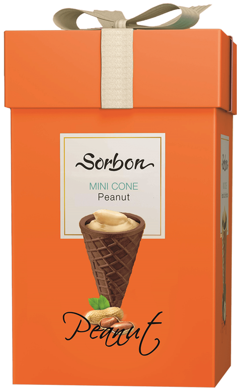 Sorbon / Конфеты в подарочной упаковке Sorbon вафельный с какао начинкой Арахис и воздушные зерна 200гр - фотография № 1