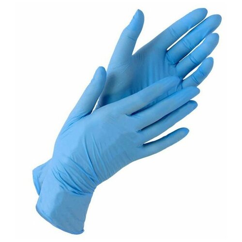 Перчатки нитриловые Albens Nitrile Gloves (1 пара), голубой, Размер: S