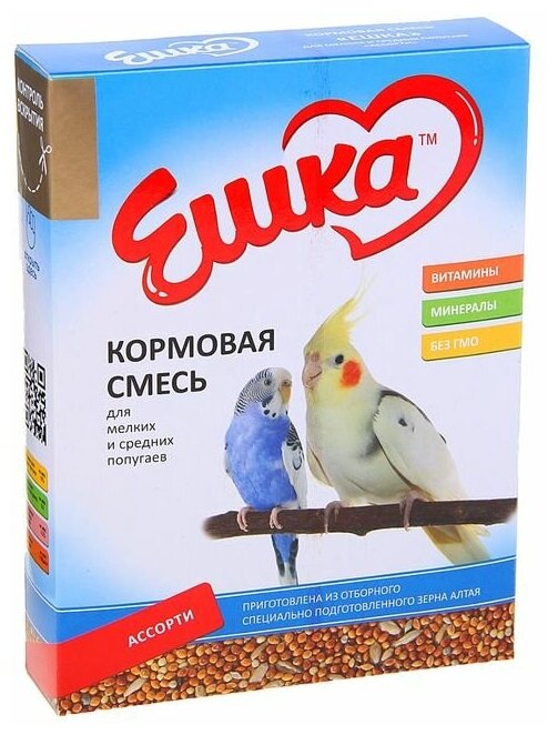 Корм «Ешка» для мелких и средних попугаев, ассорти, 500 г 1273730