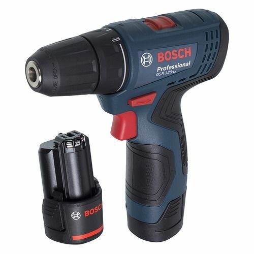 Дрель-шуруповерт Bosch GSR 120-LI, 2Ач, с двумя аккумуляторами [06019g8020]