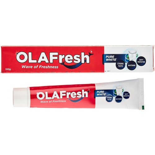 OLAFresh Унисекс Pure White Toothpaste Зубная паста отбеливающая 100г зубная паста в таблетках arepo toothpaste calcium sensetive 110 шт