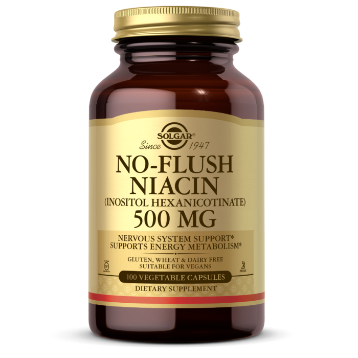 Solgar No-Flush Niacin 500 мг (Витамин B3) 100 вег капсул (Solgar)