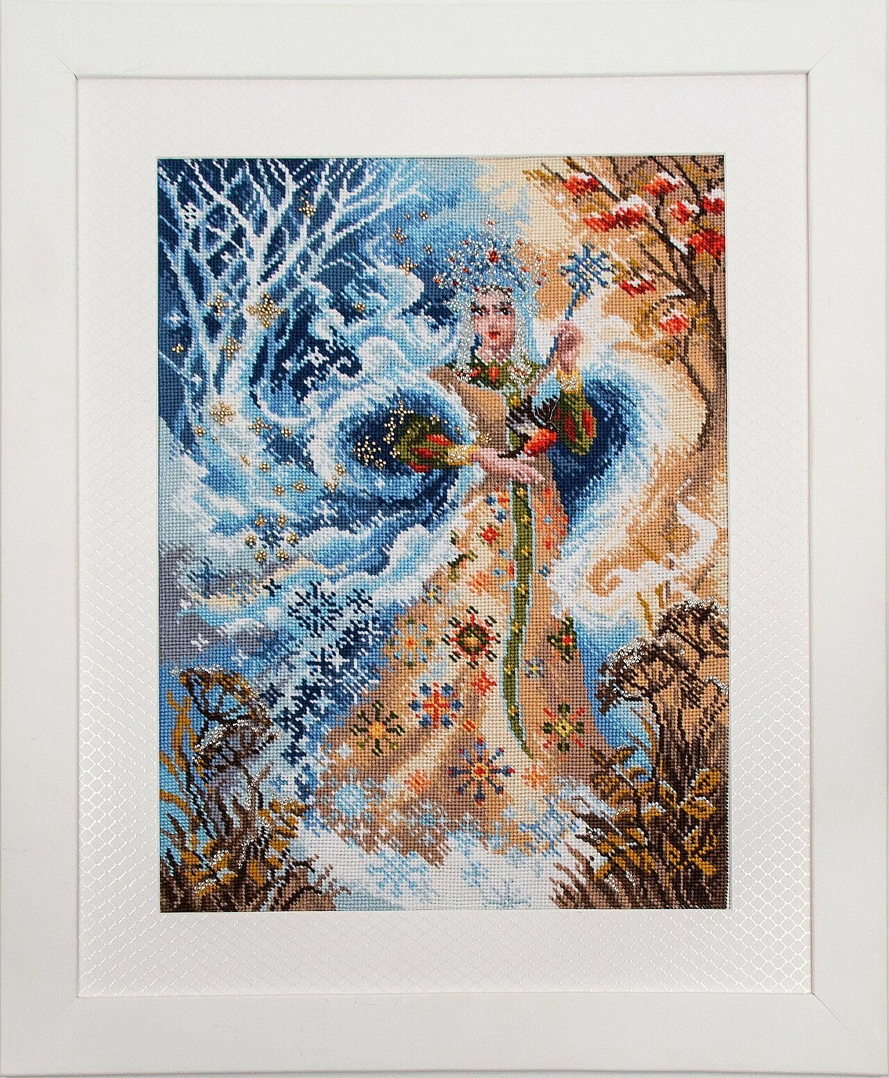 Канва с нанесенным рисунком Матренин Посад "Волшебница зима", для вышивания крестом, 28х39 см