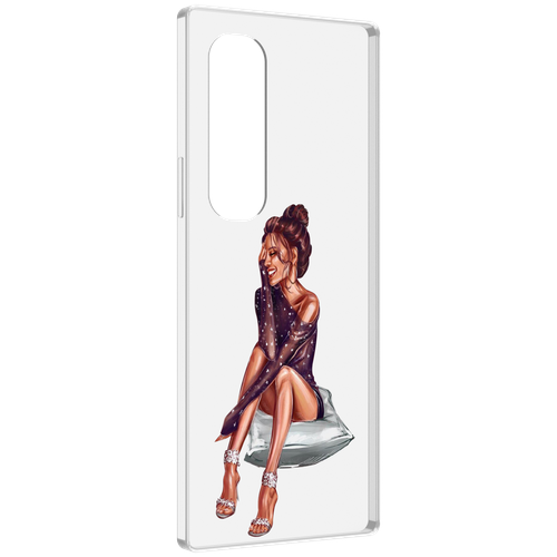 Чехол MyPads Девушка-на-подушке женский для Samsung Galaxy Z Fold 4 (SM-F936) задняя-панель-накладка-бампер чехол mypads девушка на шарах женский для samsung galaxy z fold 4 sm f936 задняя панель накладка бампер