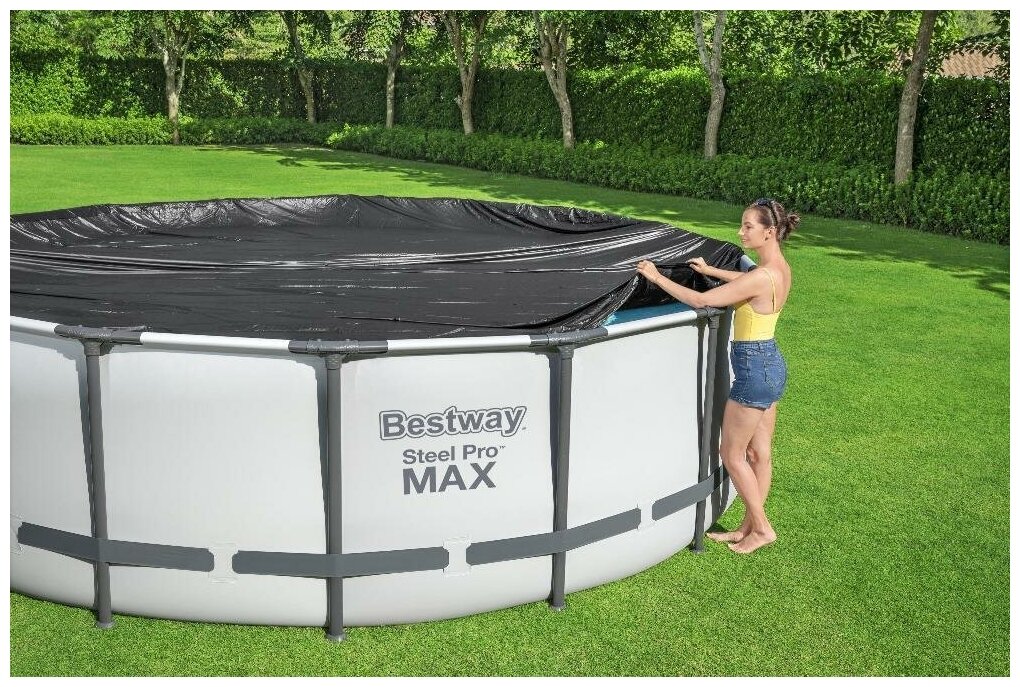 Тент для каркасного бассейна BESTWAY STEEL PRO MAX POOLS, POWER STEEL POOLS 549 см (d 549см) 58039BW - фотография № 8