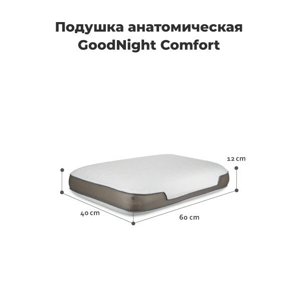 Подушка анатомическая GoodNight Comfort c эффектом памяти - фотография № 11