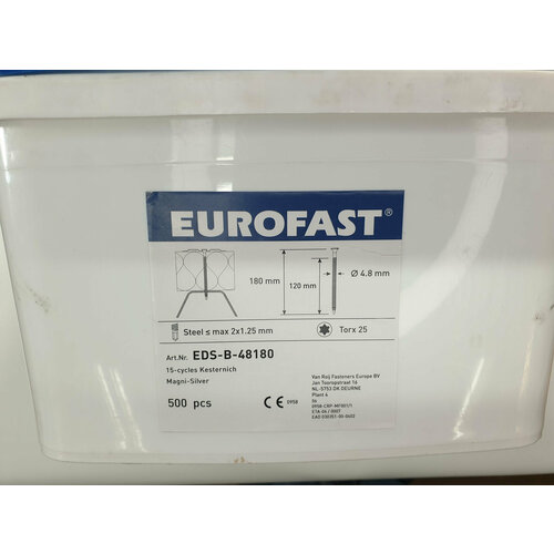 Саморез для сэндвич панелей шлиц Torx (TX-25) 4.8x180 (500 pcs) EUROFAST, Германия