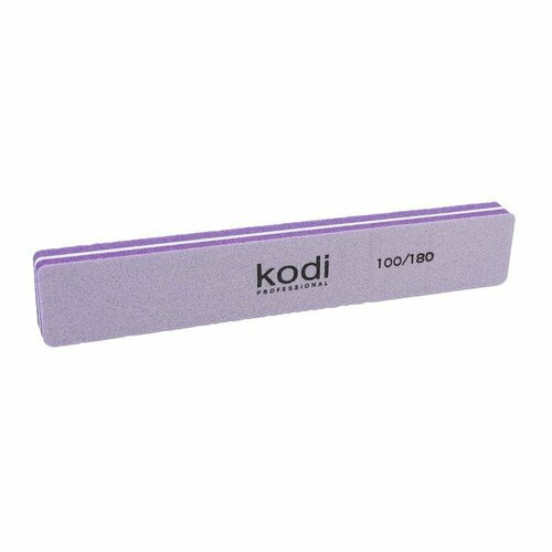 Баф для ногтей Kodi professional. Прямоугольный, абразивность 100/180, цвет сиреневый, ( 178/30/12) 10шт в упаковке