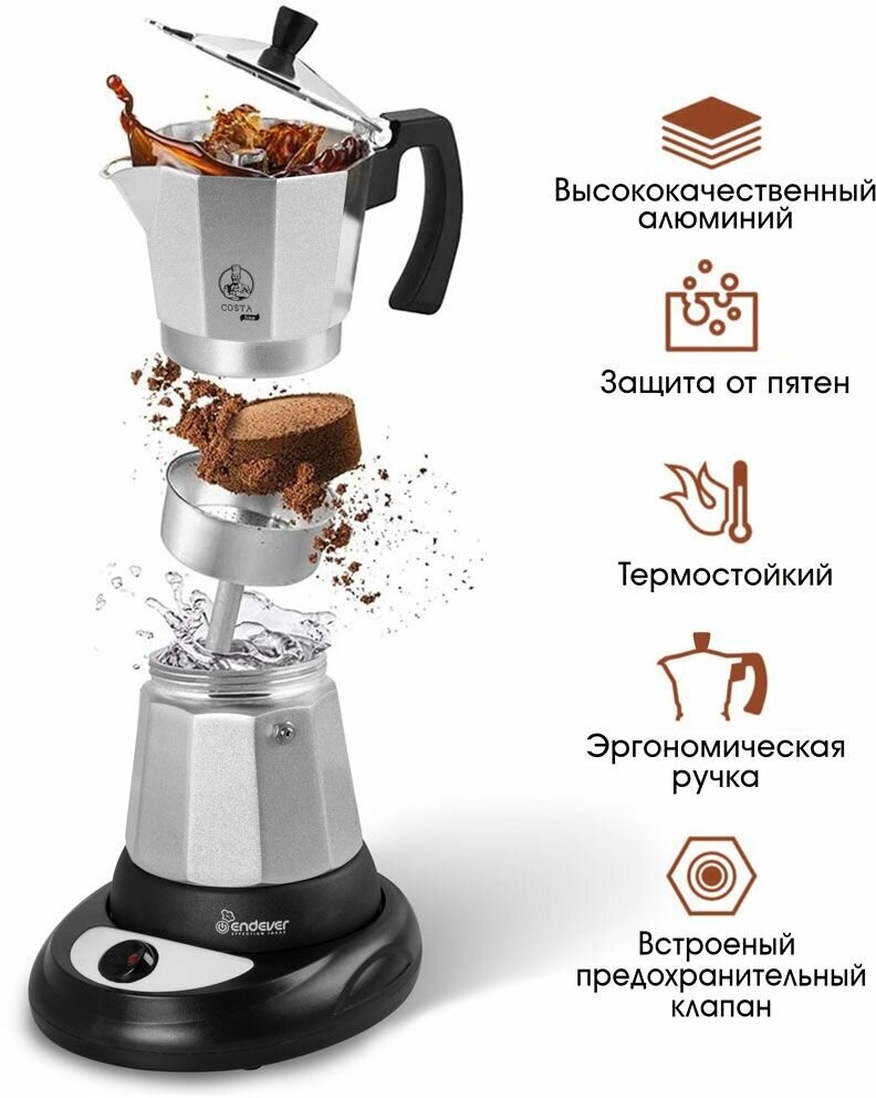Кофеварка гейзерная ENDEVER Costa-1010