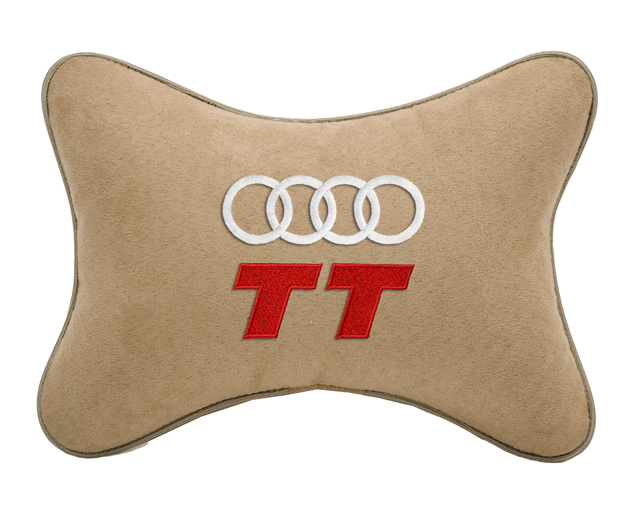Подушка на подголовник алькантара Beige с логотипом автомобиля AUDI TT