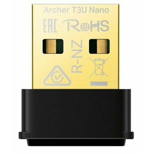 Сетевой адаптер TP-LINK Archer T3U Nano AC1300 Nano Dual Band Wi-Fi USB Adapter, 867 Mbps at 5 GHz +