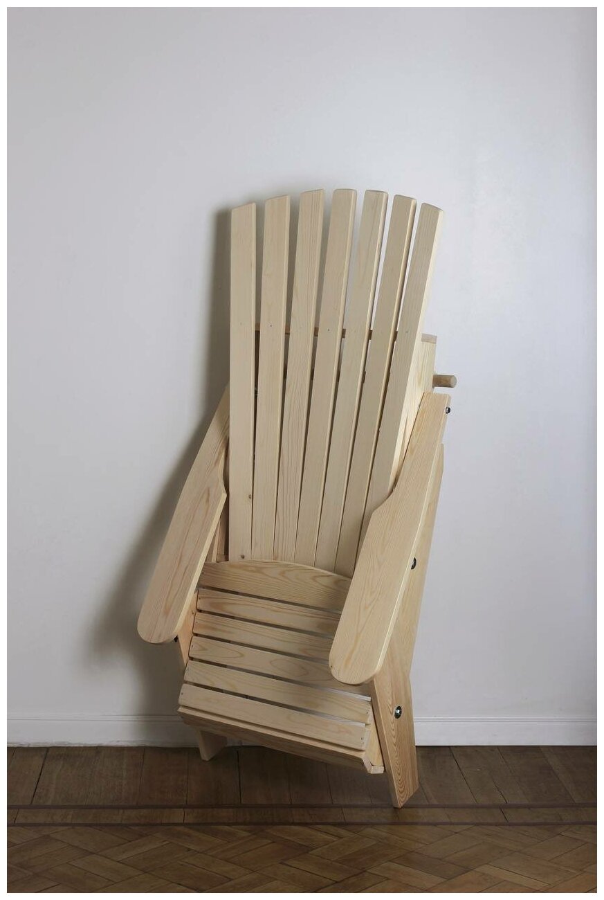 Деревянное складное садовое кресло адирондак. Уличная мебель - фотография № 6