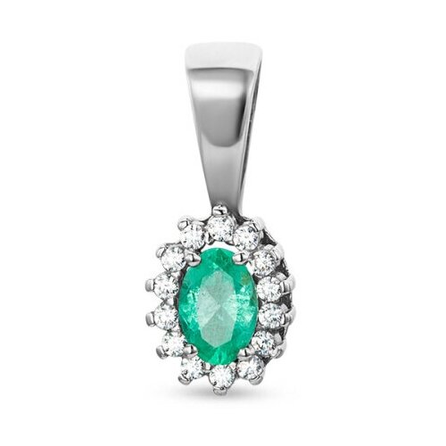 фото Подвеска из серебра с изумрудом природным и фианитами кристалл мечты 302081055