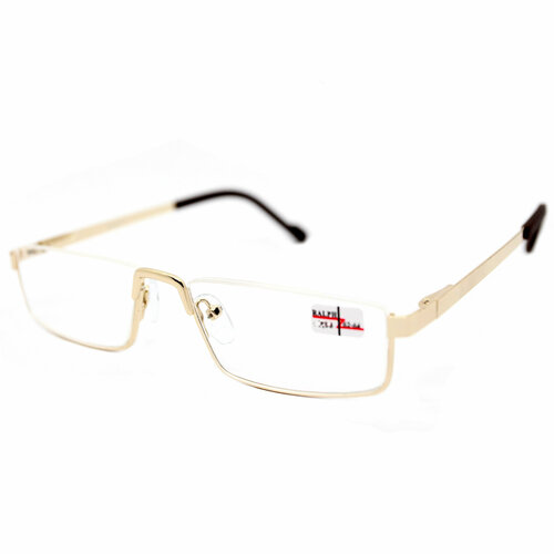 Готовые очки для зрения чтения лектор в полуоправе (+2.50) без футляра, RALPH 0650 C1, линза пластик, цвет золотой, РЦ62-64