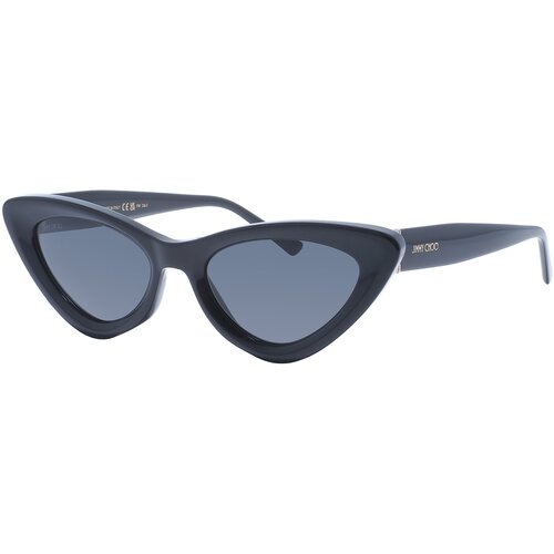 Солнцезащитные очки Jimmy Choo, кошачий глаз, оправа: пластик, с защитой от УФ, для женщин, черный