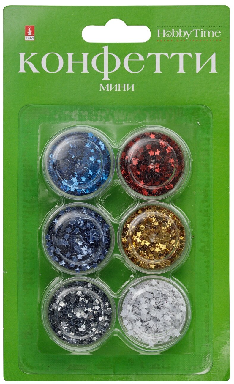 Мини-конфетти для декора "звездочки" 3ММ, ( 6 цветов ), Арт. 2-419/07