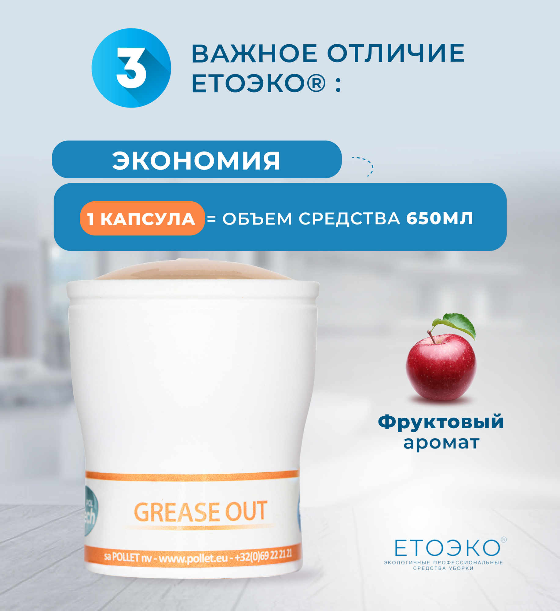 GREASE OUT - Экологичное чистящее средство для кухни с пробиотиками, антижир, 650 мл + картридж-концентрат (1 шт.) - фотография № 3