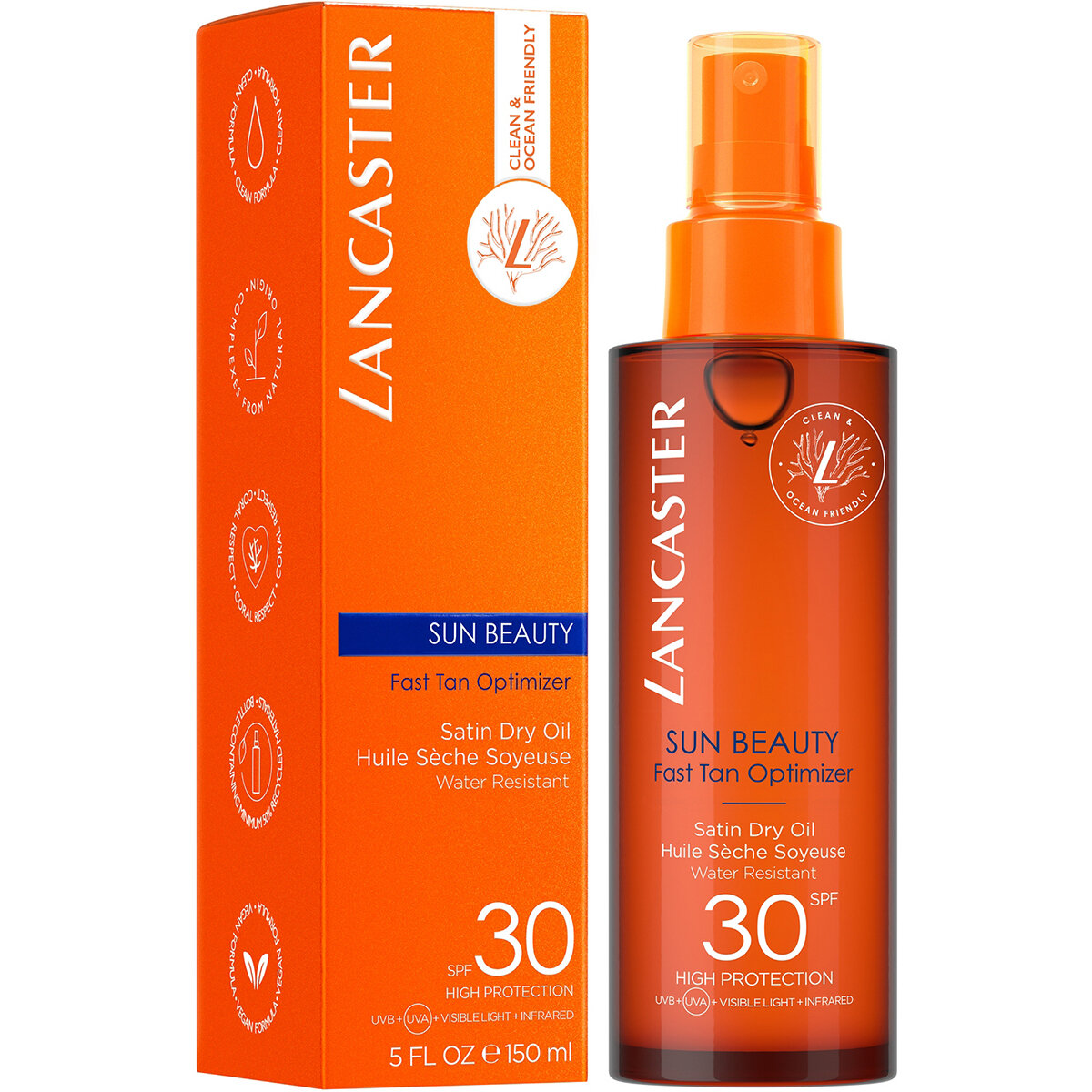 Lancaster Sun Beauty Care Товар Шелковистое масло быстрый загар spf 30 150 мл COTY-LANCASTER SAM MC - фото №4