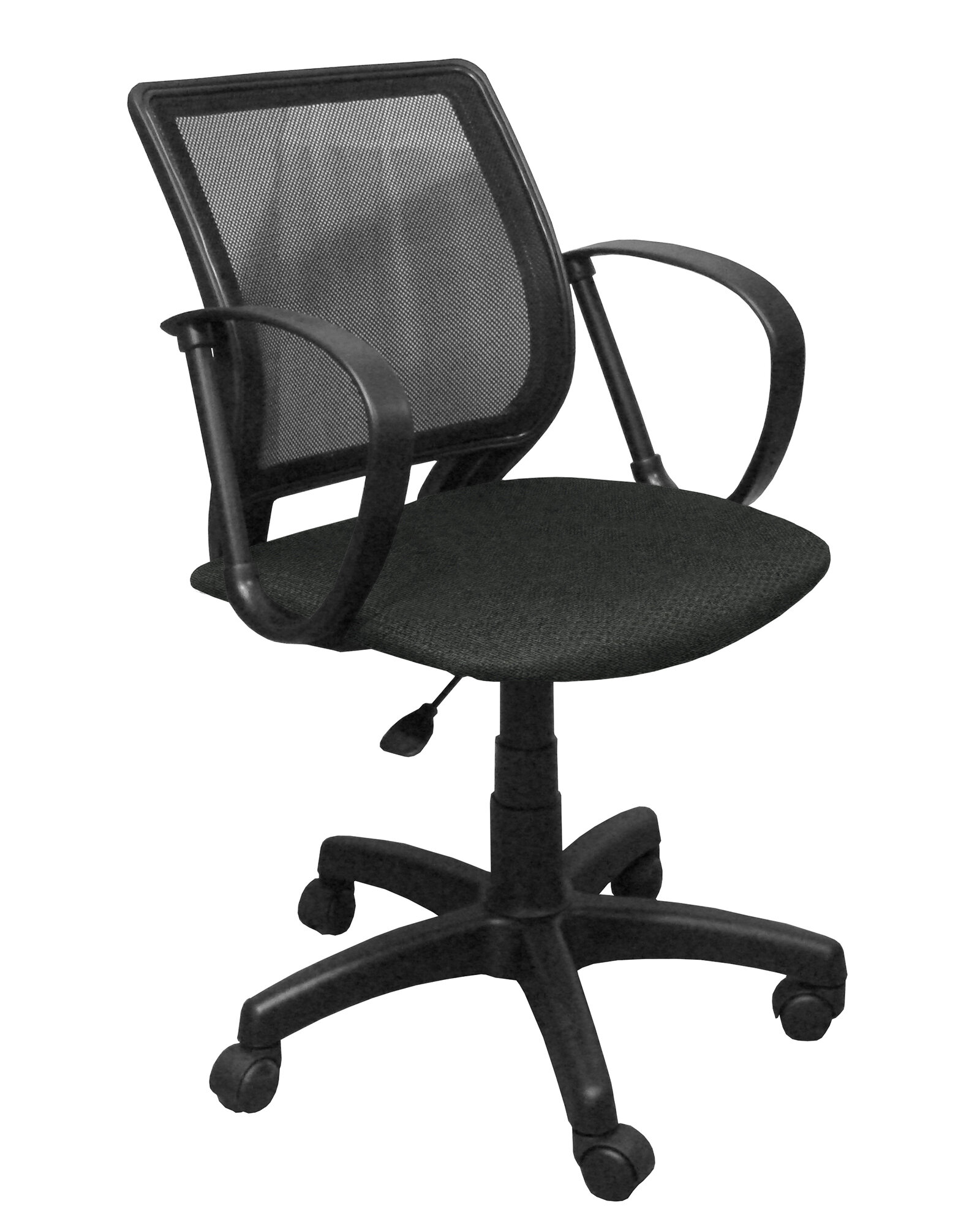 Кресло компьютерное Тедди ткань цвет серый спинка чёрная сетка