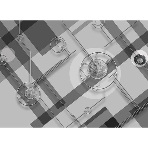 Моющиеся виниловые фотообои GrandPiK Круги серебро. Черно-белые. Лофт, 400х290 см моющиеся виниловые фотообои grandpik круги серебро черно белые лофт 300х260 см