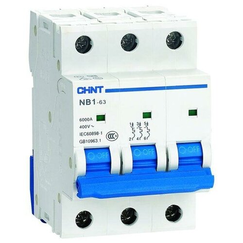 Выключатель автоматический модульный 3п C 6А 6кА NB1-63 (R)  код 179709  CHINT (5шт.в упак.)
