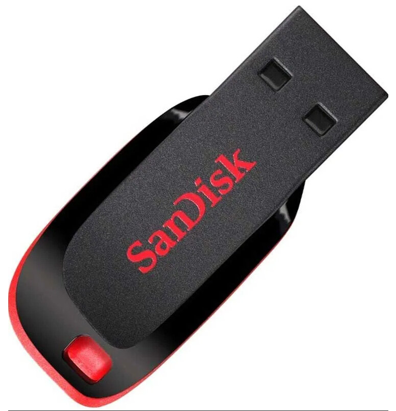 Флешка USB SanDisk 64GB CZ50 Cruzer Blade, черно-красная