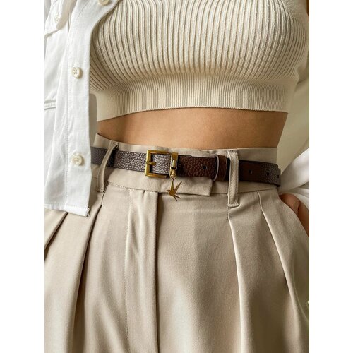 фото Ремень beautiful birds, размер 95, коричневый