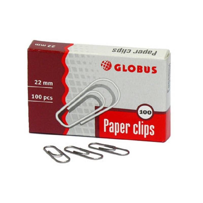 Скрепки Globus металлические 22 мм (100 штук в уп) 897765