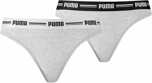 Комплект трусов  стринги PUMA, размер S, серый, 2 шт.