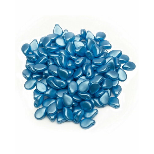 Стеклянные чешские бусины, Pip Beads, 5х7 мм, цвет Alabaster Pastel Turquoise, 150 шт.