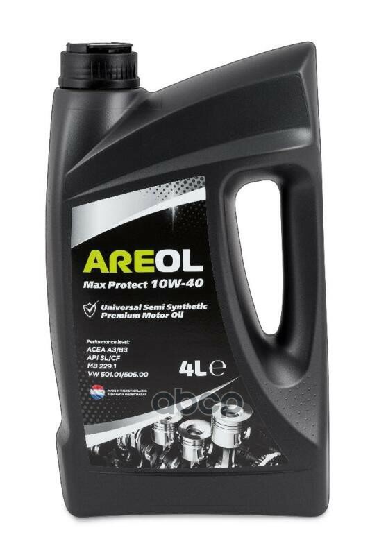 AREOL Areol Max Protect 10W40 (4L)_Масло Моторное! Полусинтacea A3/B3, Api Sl/Cf, Mb 229.1, Vw 501.01/505.00