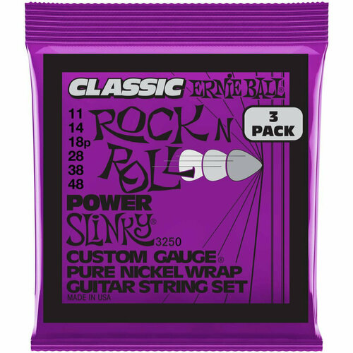 ERNIE BALL 3250 набор из 3х комплектов для эл. гитары Power Slinky Classic RnR Pure (11-48)