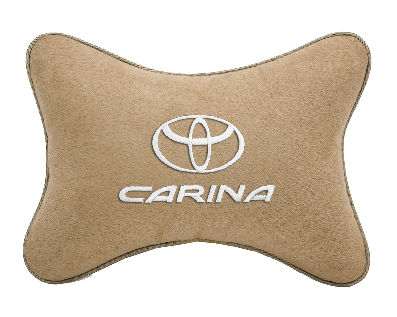 Подушка на подголовник алькантара Beige с логотипом автомобиля TOYOTA CARINA