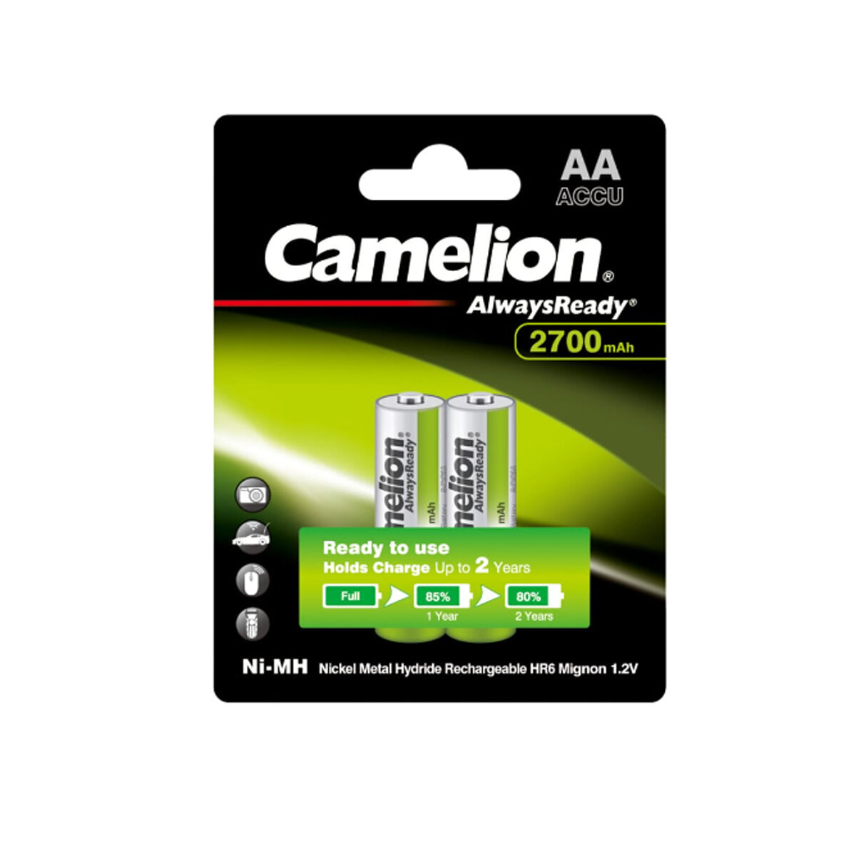 Аккумулятор AA Camelion, BL-2, Always Ready, 2700mAh