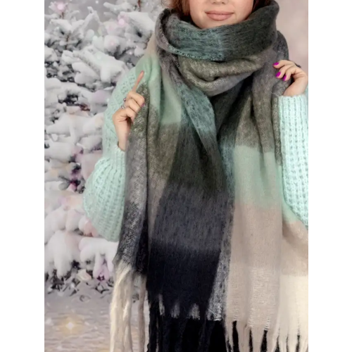 фото Шарф cashmere,255х38 см, one size, бежевый, коричневый