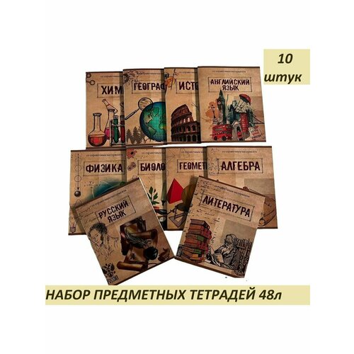 Набор предметных тетрадей 48 листов-10 штук