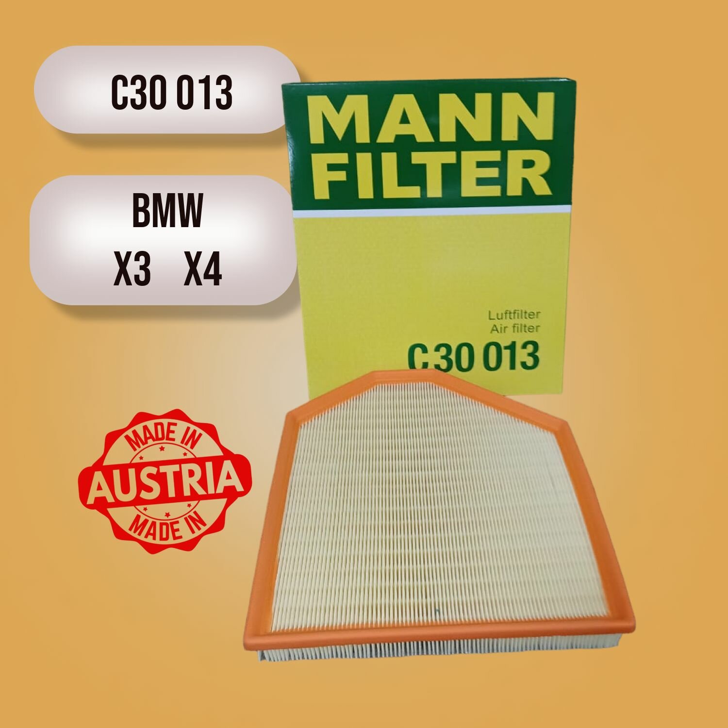 Воздушный фильтр MANN-FILTER C 30 013, BMW X3, X4