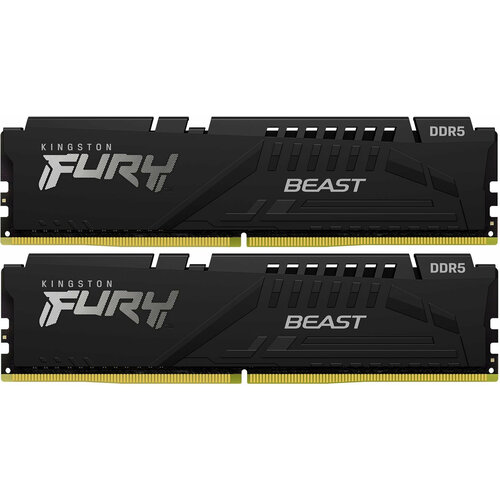 Память DDR5 2x32GB 5600MHz Kingston KF556C36BBEK2-64 Fury Beast Black RTL PC5-44800 CL36 DIMM 288-pin 125В single rank Ret 22040₽