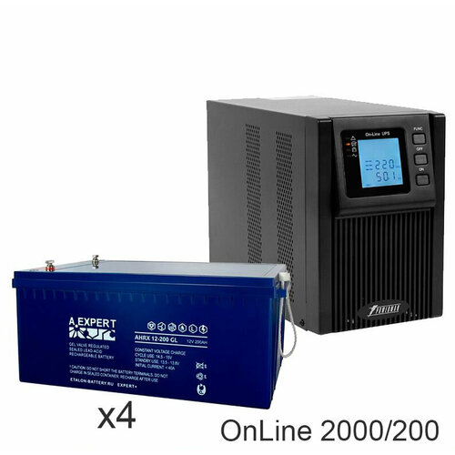 ИБП POWERMAN ONLINE 2000 Plus + ETALON AHRX 12-200 GL