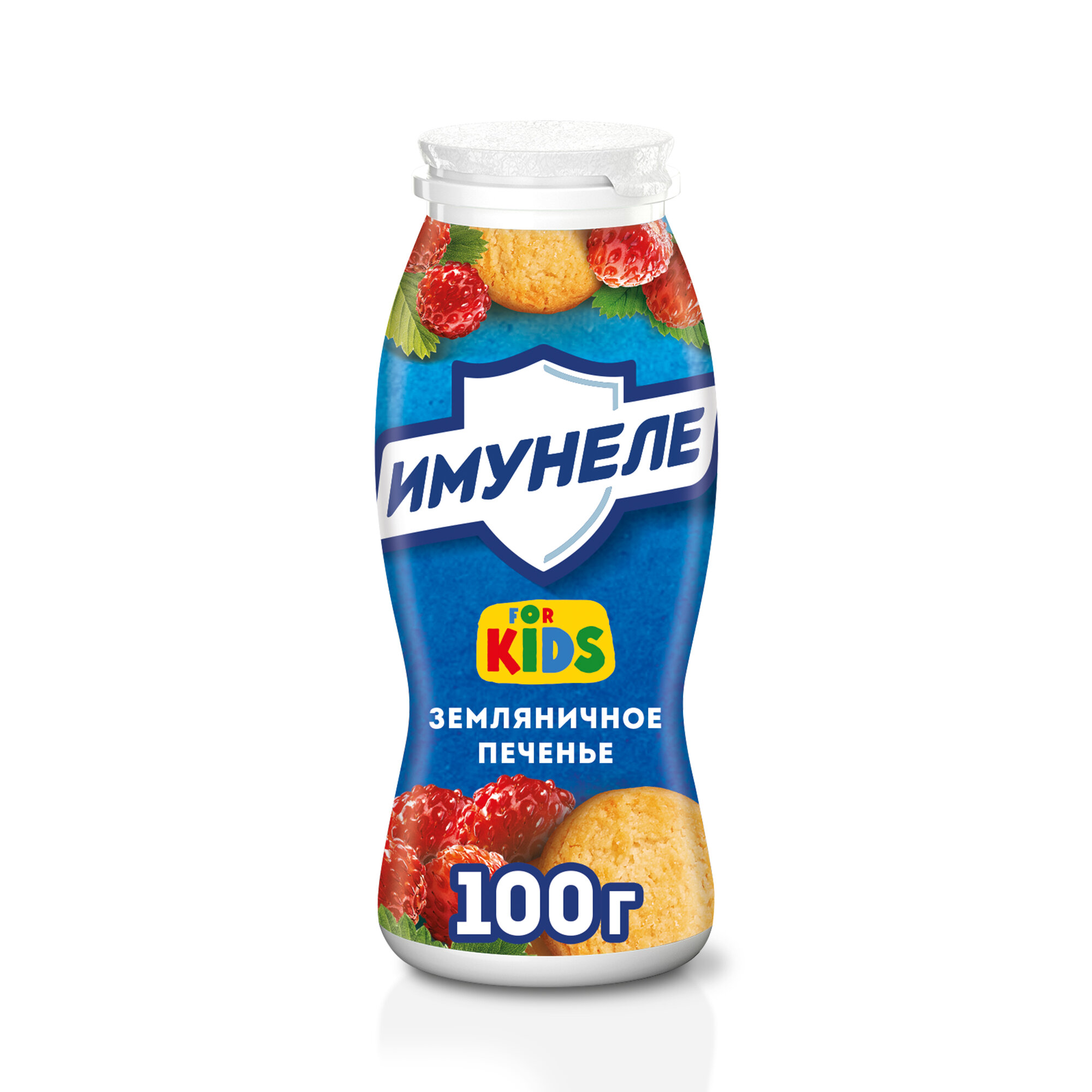 Напиток кисломолочный Имунеле For Kids Земляничное печенье 1.5%, 100г
