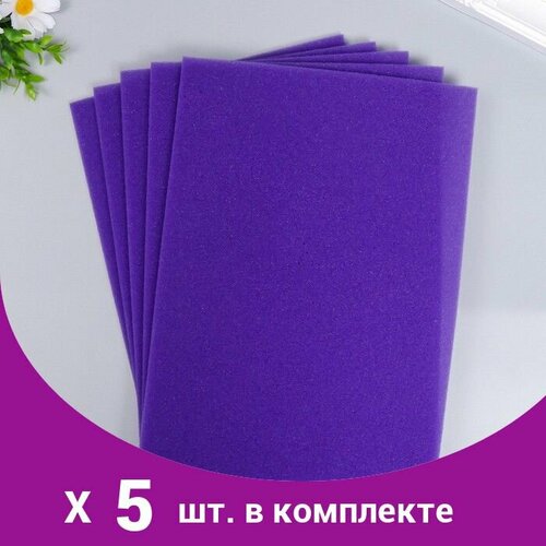 Поролон для творчества 'Фиолетовый' толщина 0,5 см 21х30 см (5 шт) комплект махровых полотенец рута размер 30 × 30 см 5 шт фиолетовый