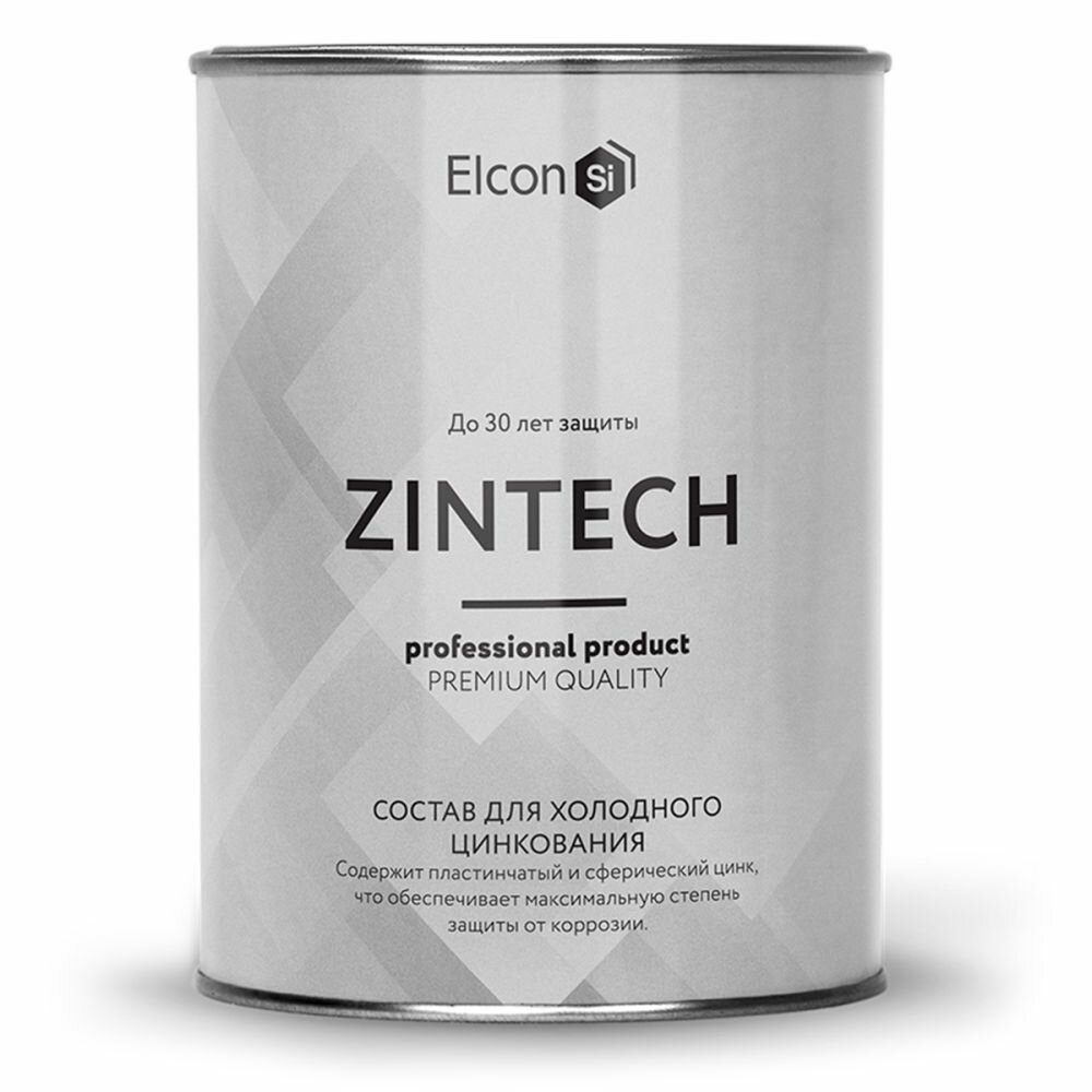 Состав для Холодного Цинкования Elcon Zintech 1кг Серый для Антикоррозионной Защиты Черных Металлов*