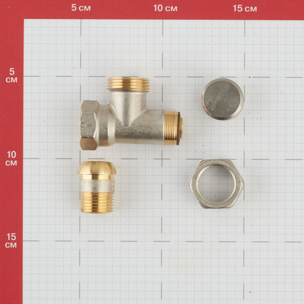 Клапан запорный угловой Danfoss RLV-15 (003L0143) 1/2 НР(ш) х 1/2 ВР(г) для радиатора никелированный