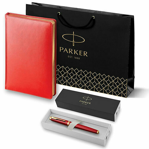 2143128_083650 Набор Parker (Паркер) IM Premium Red GT из перьевой ручки и ежедневника недатированного